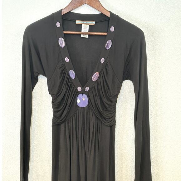 PRAIRIE NEW YORK Semi-Precious Stone Empire Waist Dress Size M Fairy Whimsygoth - Picture 2 of 11